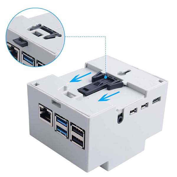 GeeekPi GeeekPi Raspberry Pi 4 DIN Rail Case with Fan Modular Box and Heatsinks for Raspberry Pi 4 Model B - View 8 of 10