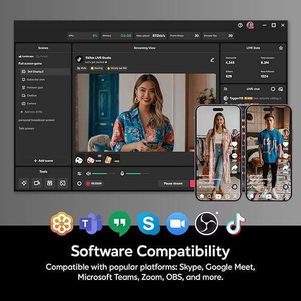 AVerMedia AVerMedia PW315 Full HD Webcam: 1080p 60fps for Streaming, Video Calls & Content Creation - TAA/NDAA Compliant - View 8 of 11