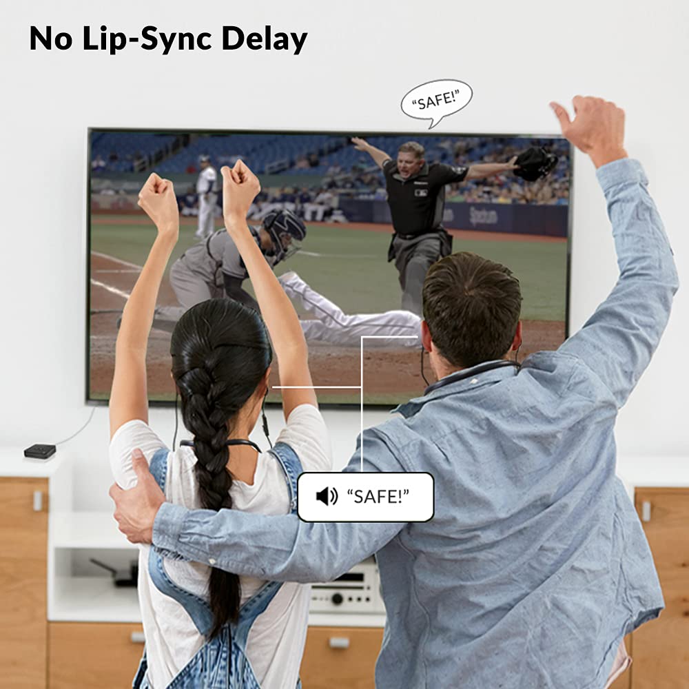 Avantree Avantree HT41866 Wireless Earbuds for TV: 20Hrs Neckband, Bluetooth Transmitter, No Audio Delay & Individual Volume Control - View 2 of 7