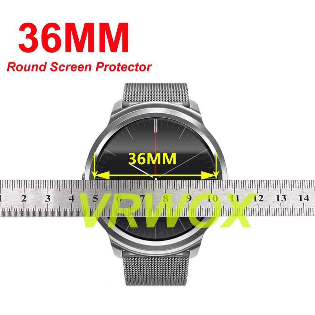VRWOX VRWOX 3-Pcs HD Screen Protector for Universal Round Watch - Anti-Scratch, Anti-Fingerprint, Bubble Free (36MM) - View 2 of 6