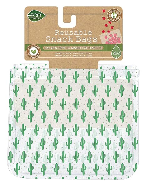 EcoLogical EcoLogical Reusable Snack Bags - Sustainable Zero-Waste Lunch Set (4 Pack) for Eco-Friendly Living