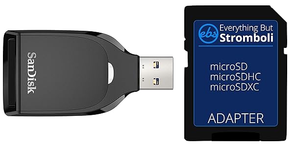 SanDisk SD UHS-I Card Reader USB 3.0 Bundle with MicroSD to SD Adapter - Fast & Reliable Memory Card Access