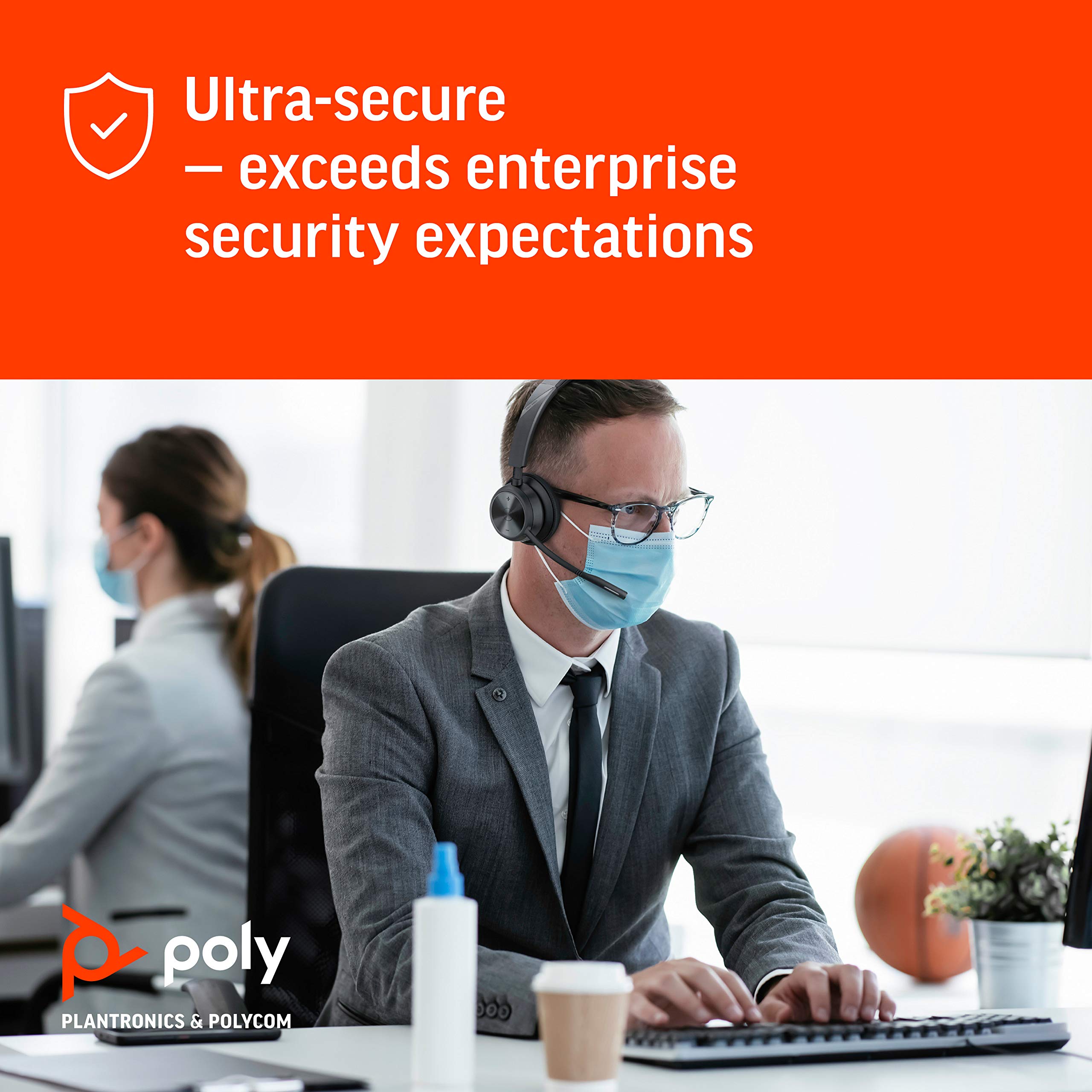 Plantronics Poly Savi 7310-M DECT Headset: Ultra-Secure, Microsoft Teams Certified Wireless Solution - View 7 of 7