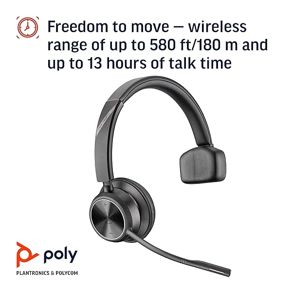 Plantronics Poly Savi 7310 Ultra Secure Wireless DECT Headset System for Clear Communication and Enhanced Productivity - View 5 of 7