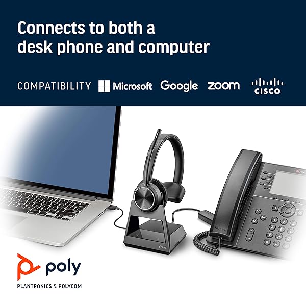 Plantronics Poly Savi 7310 Ultra Secure Wireless DECT Headset System for Clear Communication and Enhanced Productivity - View 6 of 7