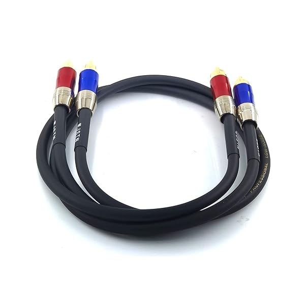WJSTN High-Fidelity WJSTN-020 RCA to RCA Audio Cable 2-Pack (3FT) for Subwoofer & Home Theater - Double Shielded Stereo Converter - View 5 of 6