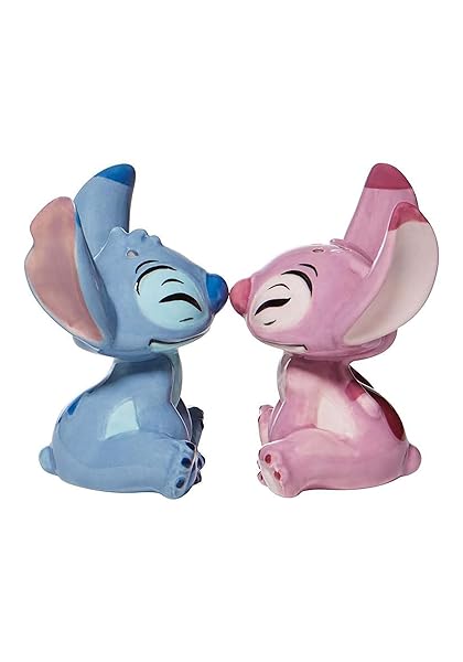 Enesco Enesco Disney Stitch & Angel Salt and Pepper Shaker Set - 3.5 Inch Multicolor Collectible