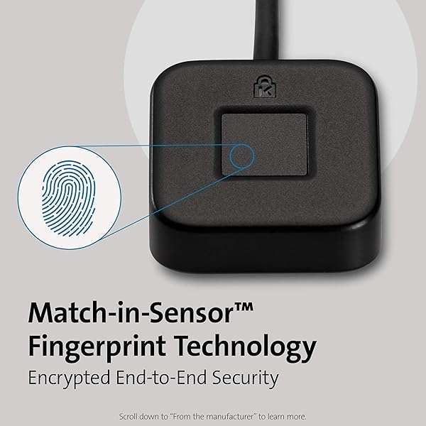 Kensington Kensington VeriMark USB Fingerprint Reader - Secure Windows Hello & FIDO2 Authentication (K62330WW) - View 4 of 9