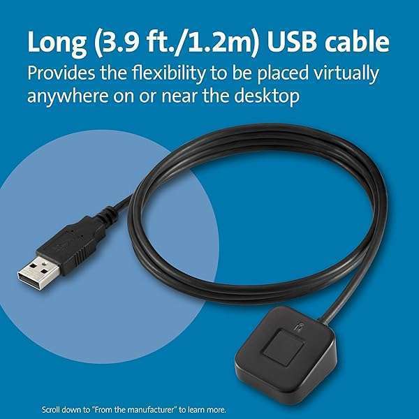 Kensington Kensington VeriMark USB Fingerprint Reader - Secure Windows Hello & FIDO2 Authentication (K62330WW) - View 5 of 9