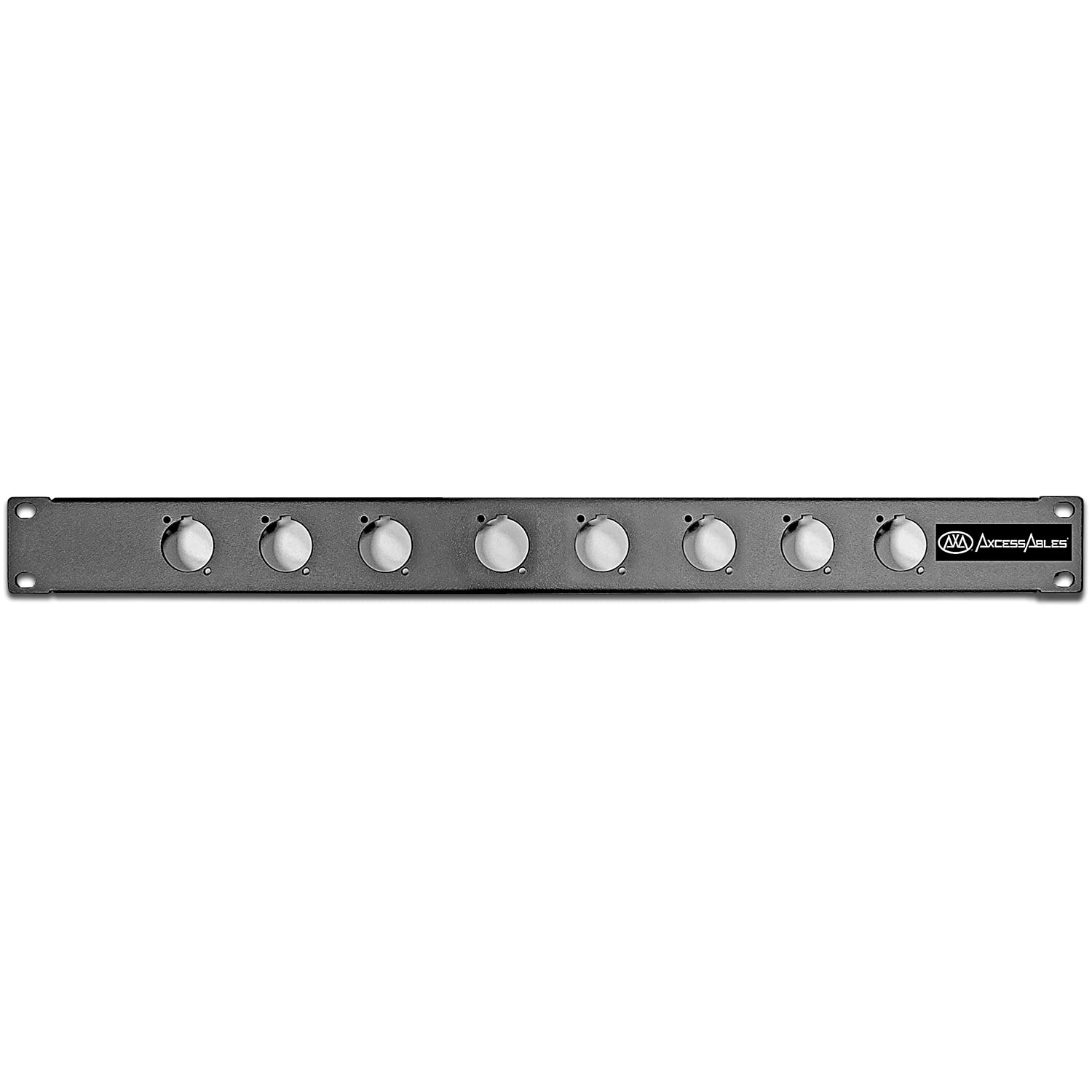 AxcessAbles RKINPUT1U 1U D-Series Punch-Out Component Panel for 19 Inch AV Sound Computer Equipment Racks Compatible with XLR Speakon Neutrik Outputs