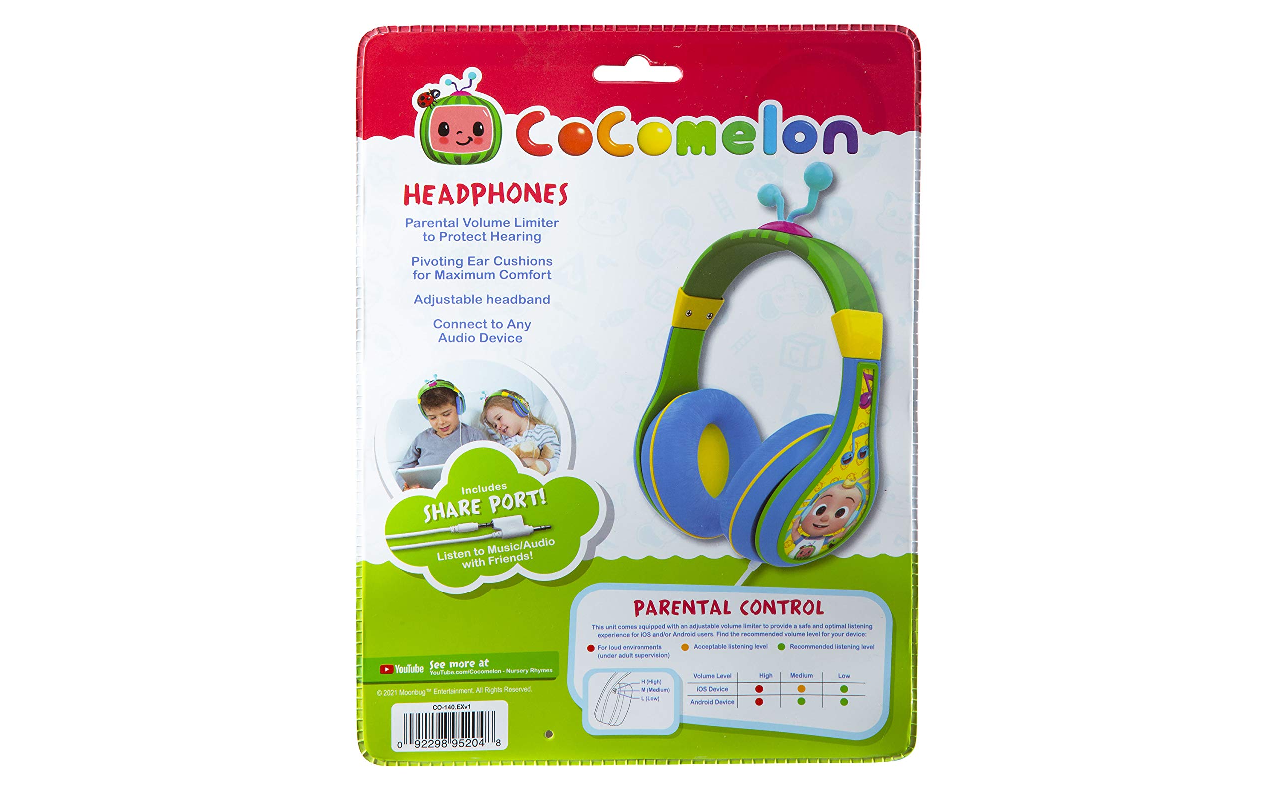 eKids Cocomelon Toddler Headphones Wired for Kids Perfect for School Home Travel with Share Port Ideal for Cocomelon Fans - View 9 of 9