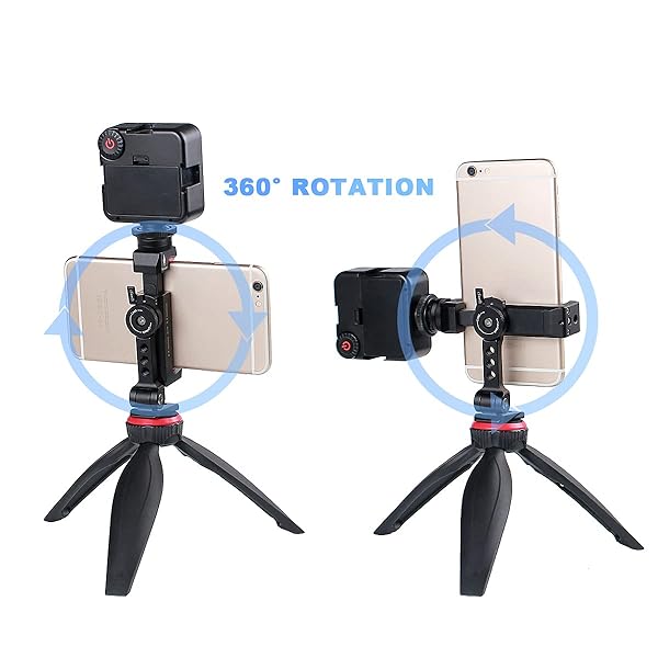 ARNARKOK ARNARKOK Metal Phone Tripod Mount with Rotatable Cold Shoe - Perfect for iPhone & Vlogging - View 6 of 9