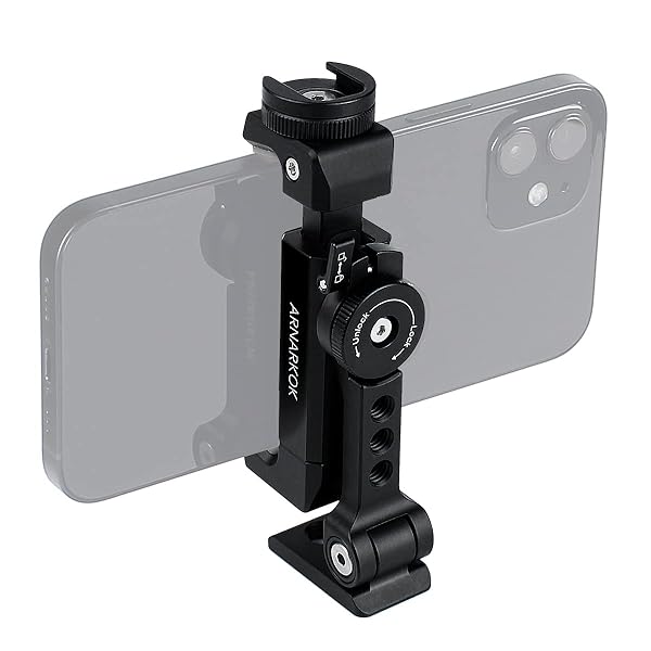 ARNARKOK ARNARKOK Metal Phone Tripod Mount with Rotatable Cold Shoe - Perfect for iPhone & Vlogging