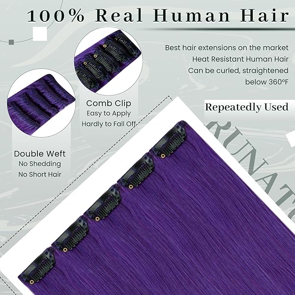 RUNATURE RUNATURE 12 Inch 70g Hidden Crown Extensions Human Hair Invisible Wire Off Black Hairpiece - View 5 of 9