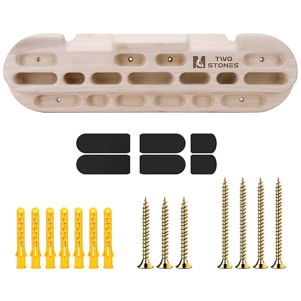 TWO STONES Enhance Climbing Skills with TWO STONES Hangboard: Versatile Training Fingerboard for Strength & Endurance