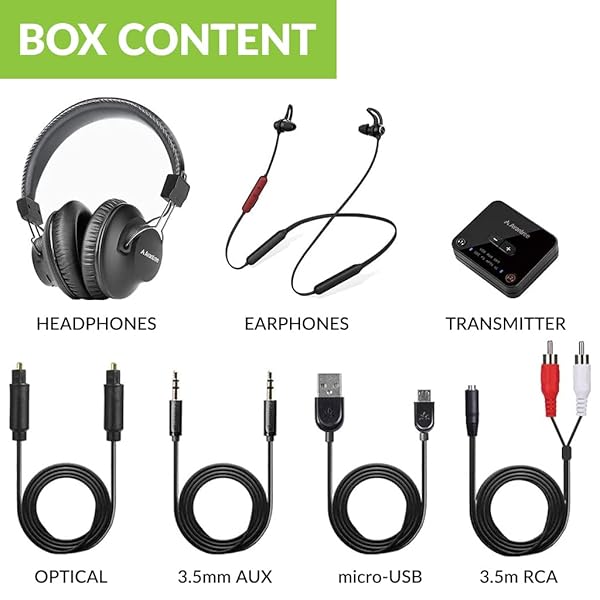 Avantree Avantree D4169 Dual Wireless Headphones & Earbuds Set for TV: No Delay, Personalized Volume, Easy Plug-n-Play - View 8 of 8