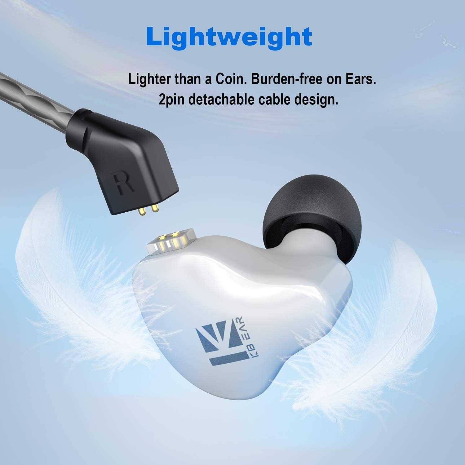 H HIFIHEAR HIFIHEAR KBEAR KS1 In-Ear Earphones Stereo Wired Headphones High Resolution Noise Canceling Dual Magnetic Circuit Dynamic Sound - View 4 of 7