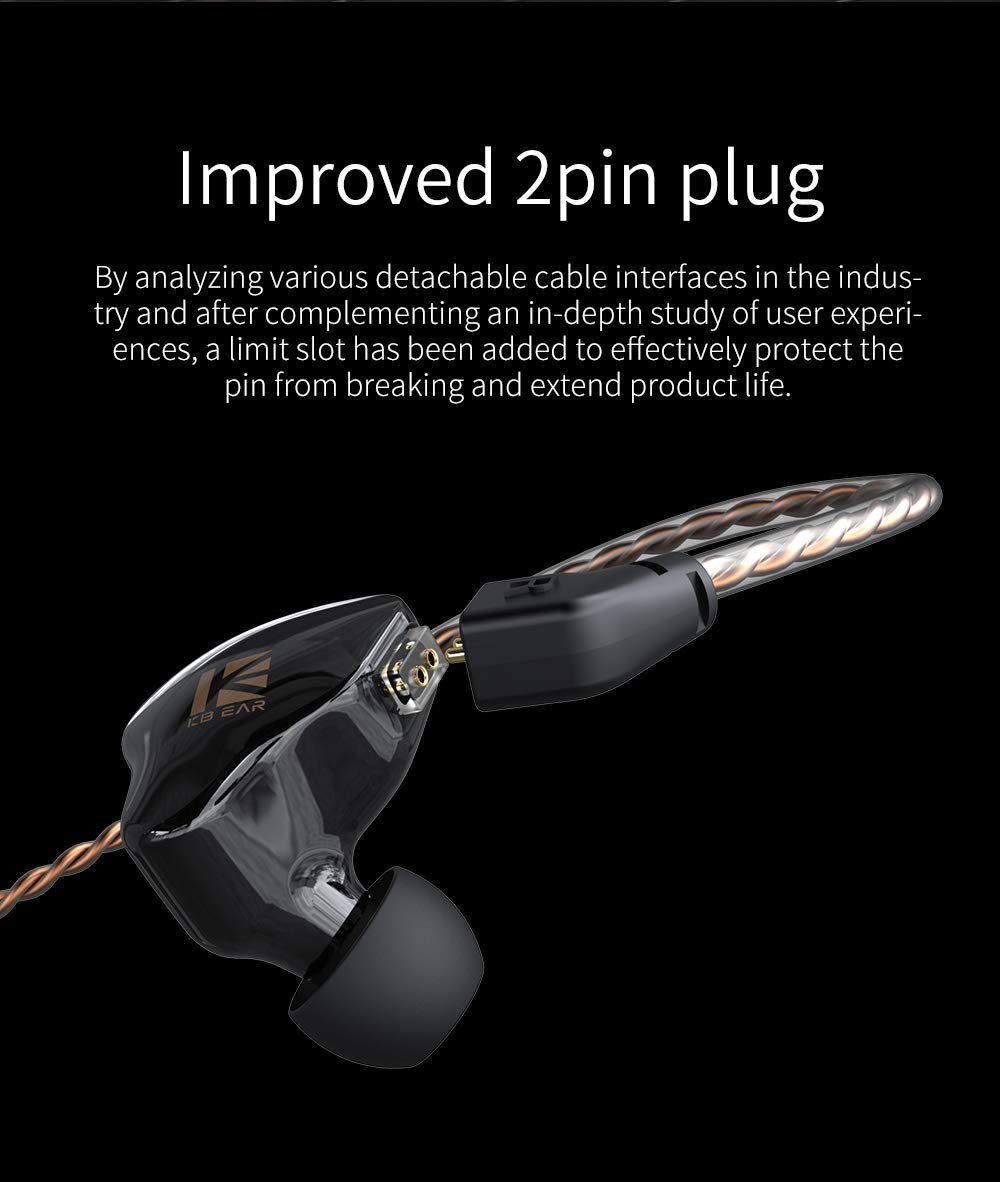 H HIFIHEAR HIFIHEAR KBEAR KS1 In-Ear Earphones Stereo Wired Headphones High Resolution Noise Canceling Dual Magnetic Circuit Dynamic Sound - View 5 of 7