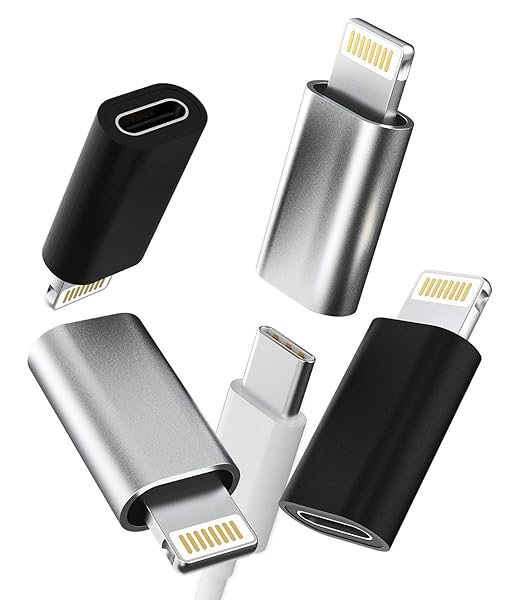 zoyuzan 4-Pack USB C to Lightning Adapter for iPhone 12/11 Pro Max, iPad Air - Fast Charging & Data Transfer