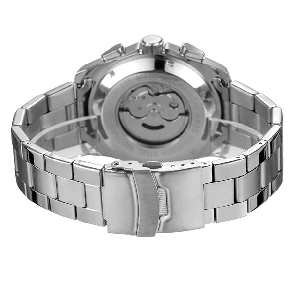 FORSINING Forsining Men's Waterproof Analog Quartz Watch with Calendar and Stainless Steel Band Automatic Self-Wind Wristwatch - View 4 of 7