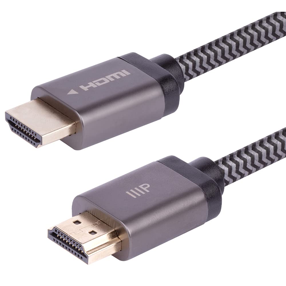 Monoprice 8K HDMI Cable 6ft - Ultra High Speed, Braided, 48Gbps, HDR, VRR, HDMI 2.1, In-Wall Rated