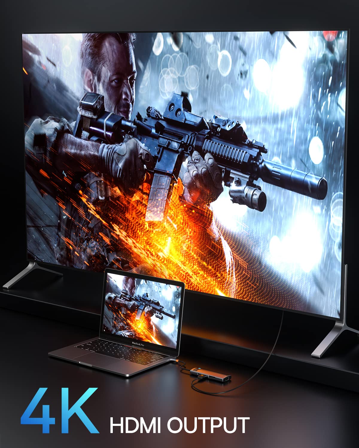 Baseus 8-in-1 USB C Hub Docking Station with 4K HDMI and 100W Power Delivery for MacBook Surface iPad Steam Deck and Type C Devices - View 3 of 6