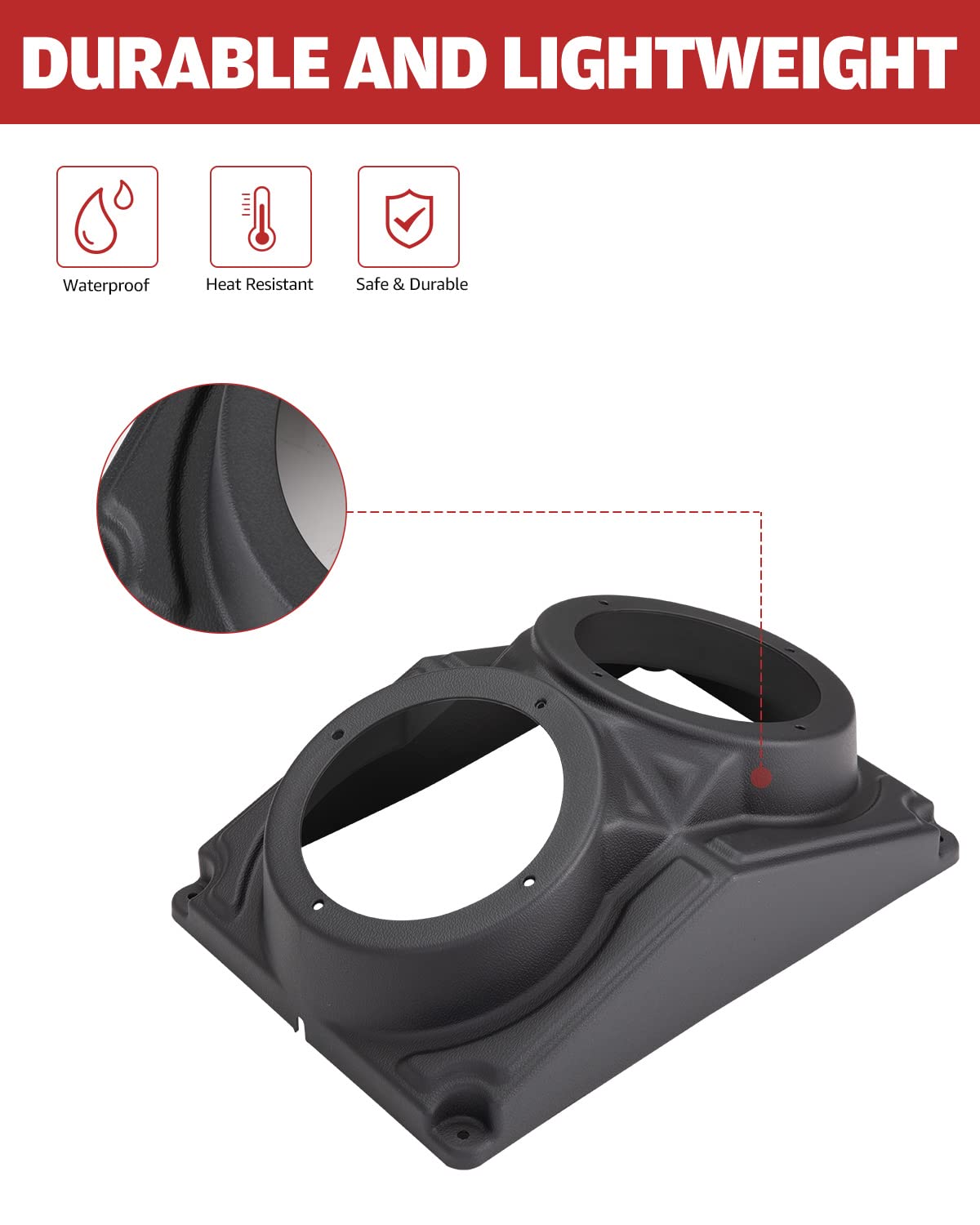 UTV PRO RZR Overhead Speaker Pods Enclosure Waterproof 6.5 Inch Roof Mount for Polaris RZR Can Am X3 Universal Speaker Mount Box - View 2 of 9