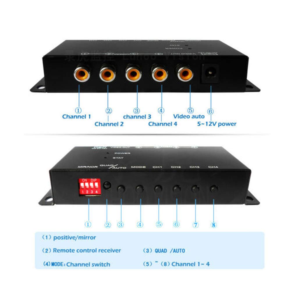 SaiDian SaiDian 1Pcs Video Quad Splitter 4Way Mini Processor Multiplexer Switcher for CCTV Security Camera - View 3 of 6