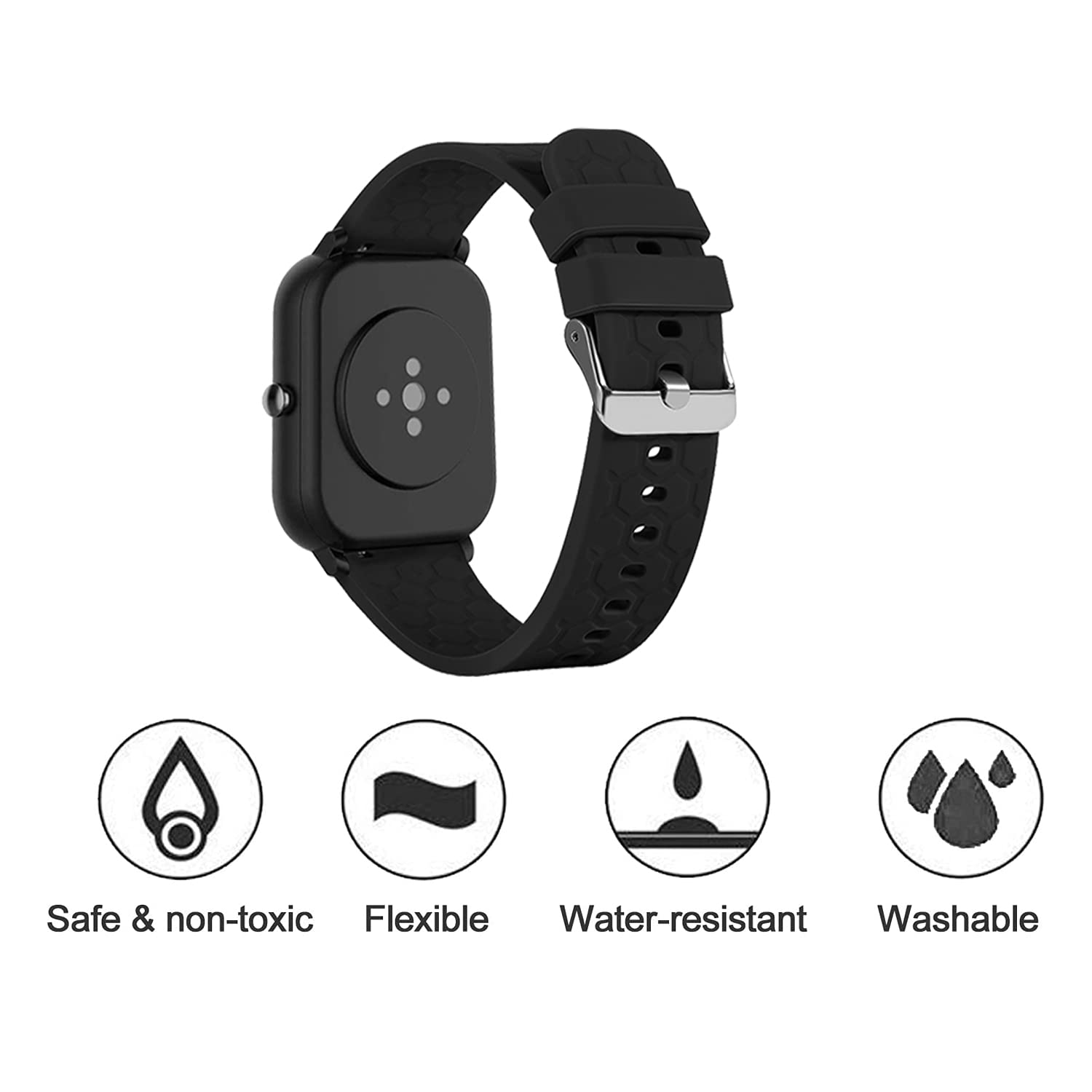 E ECSEM Colourful Silicone Replacement Wristbands for Donerton P22 P32 P36 CanMixs 6Pack Quick Release Soft Durable Arm Bands - View 2 of 8