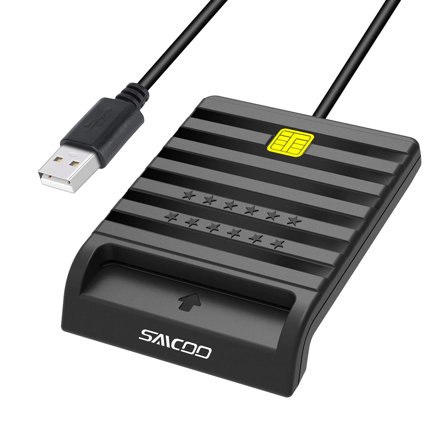 saicoo Saicoo DOD Military USB Common Access CAC Smart Card Reader for Mac OS and Windows VA PIV Card Compatible