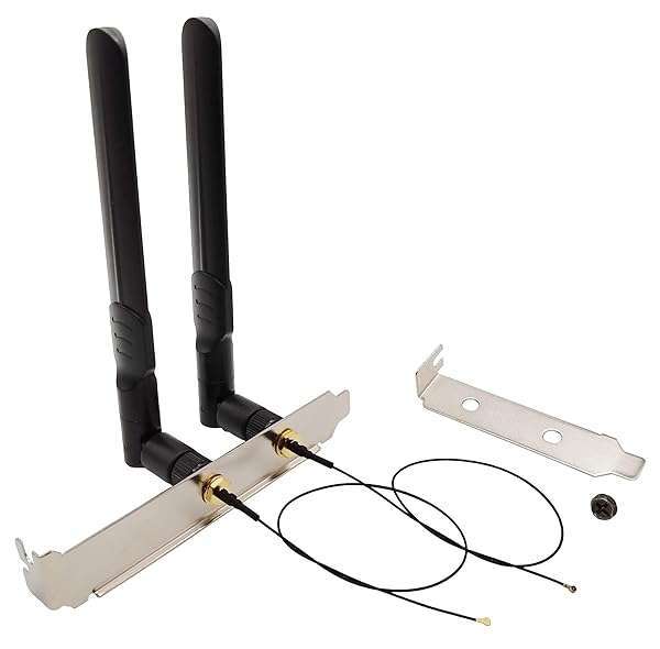 Tenmory 8dBi WiFi Antenna & 10in U.FL to RP-SMA Cable for Dual Band 2.4GHz/5.8GHz - M.2 NGFF Compatible