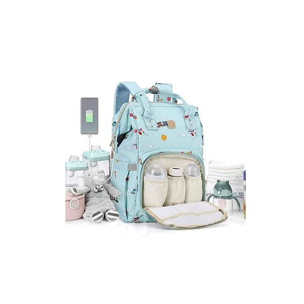 CAMILLEMMA Stylish Waterproof Diaper Bag Backpack for Moms & Dads - USB Charging, Large Capacity, Perfect for Baby Girls & Boys