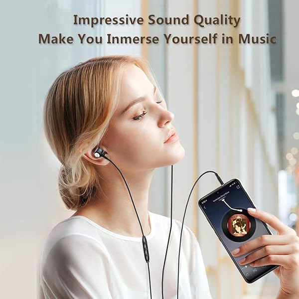 BACKWIN BACKWIN Wired In-Ear Headphones with Mic & Volume Control - Noise Cancelling Earbuds for iOS & Android (Powerful Bass, 3.5mm Jack) - View 8 of 10