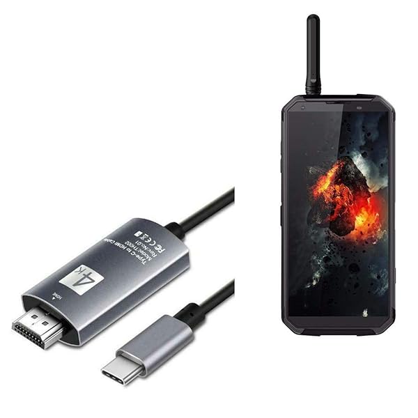 BoxWave BoxWave USB Type-C to HDMI Cable for Blackview BV9500 Pro 6 ft SmartDisplay Jet Black - View 2 of 6