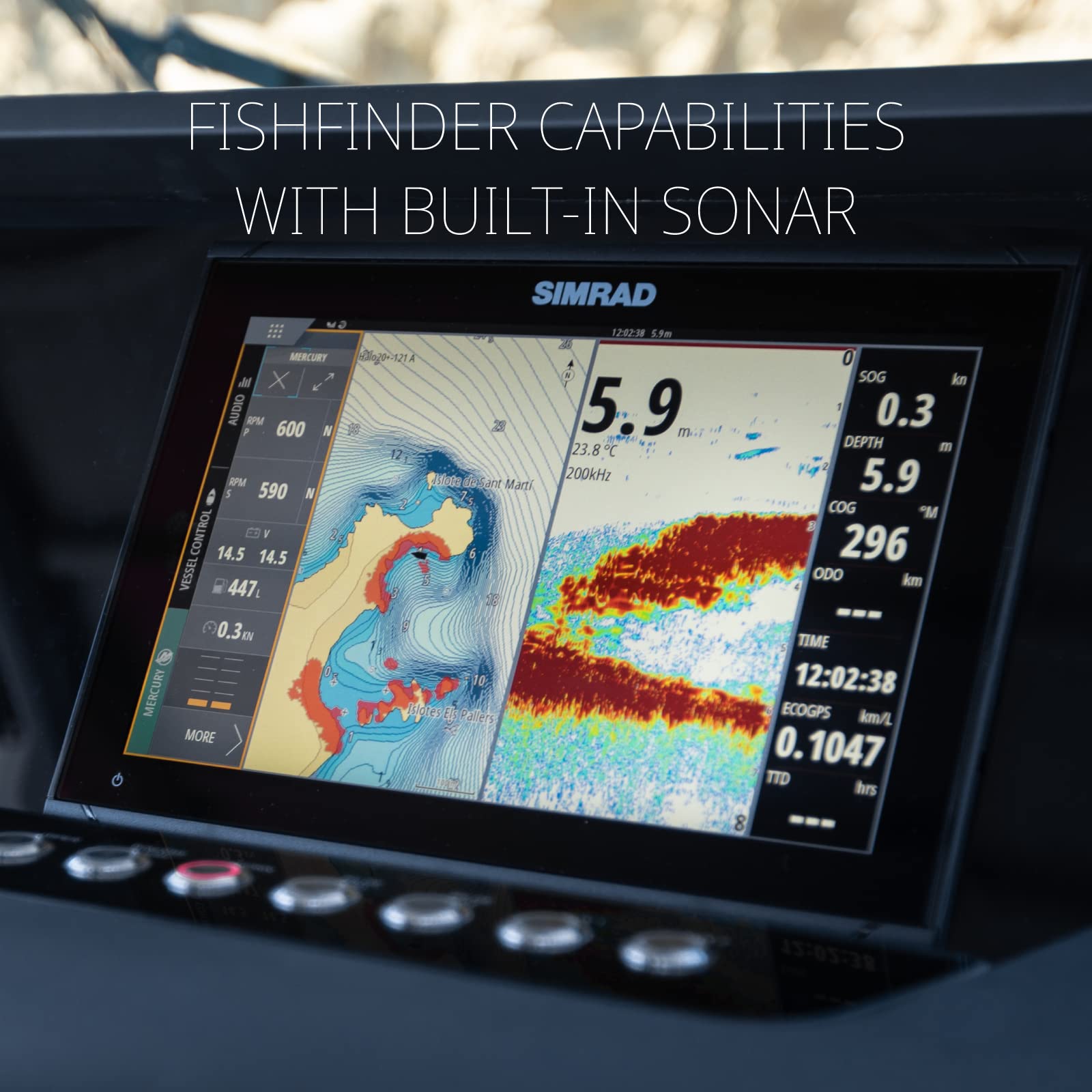 Simrad Simrad GO7 XSR 7 Inch Chartplotter with Active Imaging 3 in 1 Transducer and C-MAP Discover Chart Card - View 5 of 5