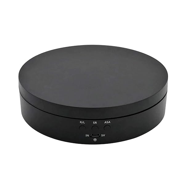 Denpetec Motorized Rotating Display Stand, 360 Degree Electric Rotating Turntable for Photography Products Display, Jewelry, Watch, 3D Models, Cake and Collectibles (Matte)