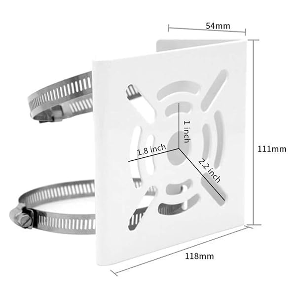 Fox Baby Fox Baby Universal Vertical Pole Mounting Bracket for CCTV Security Camera PTZ Dome 2 Pcs Wall Mounting Loop Bracket with 8 Loops - View 3 of 8