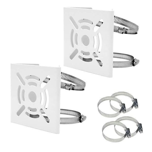 Fox Baby Fox Baby Universal Vertical Pole Mounting Bracket for CCTV Security Camera PTZ Dome 2 Pcs Wall Mounting Loop Bracket with 8 Loops - View 2 of 8