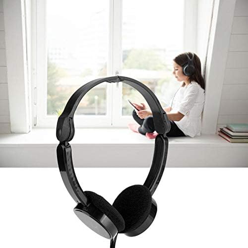 Demeras Kids Foldable Wired Headphones with Microphone for Online Learning Black - View 3 of 10