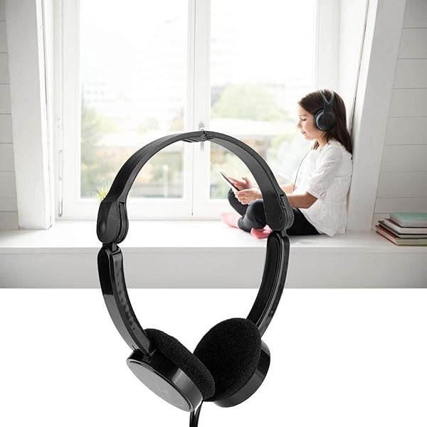 Demeras Kids Foldable Wired Headphones with Microphone for Online Learning Black - View 8 of 10