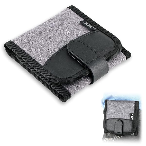 JJC JJC Lens Filter Pouch Case for 82mm & Smaller Filters - 3-Pocket Wallet with Belt Loop Design - View 2 of 10