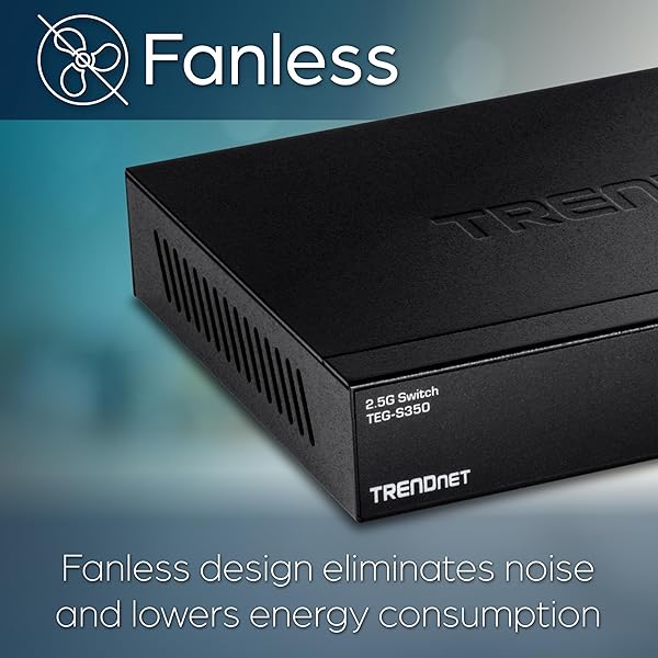 TRENDnet TRENDnet 5-Port 2.5G Gaming Switch: Fast, Fanless, Wall-Mountable, 25Gbps, Backward Compatible - TEG-S350 - View 4 of 8