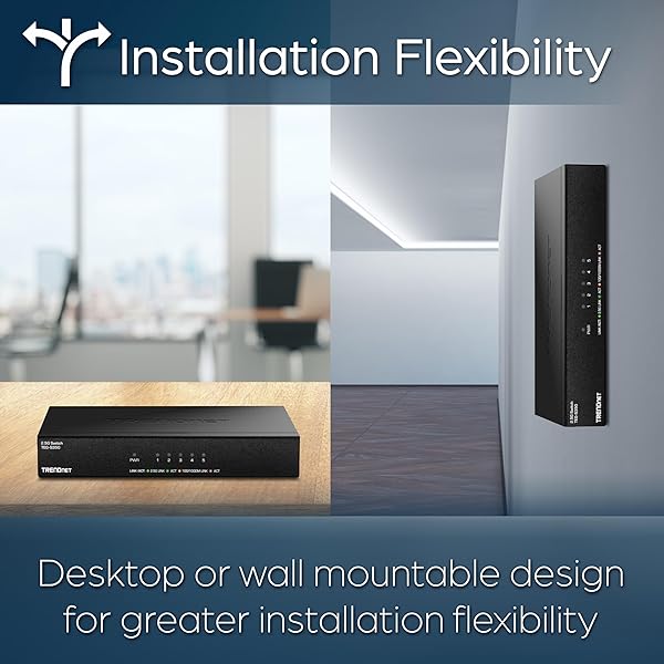 TRENDnet TRENDnet 5-Port 2.5G Gaming Switch: Fast, Fanless, Wall-Mountable, 25Gbps, Backward Compatible - TEG-S350 - View 5 of 8