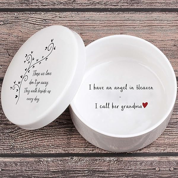 kullder Sympathy Gift for Loss of Grandma Ceramic Keepsake Memorial for Grandson or Granddaughter In Memory of Grandma Christmas