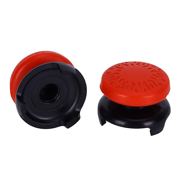 ASHATA ASHATA 2Pcs Red Thumbstick Grips for PS5 Controller - 3D Texture Joystick Enhancements - View 2 of 11