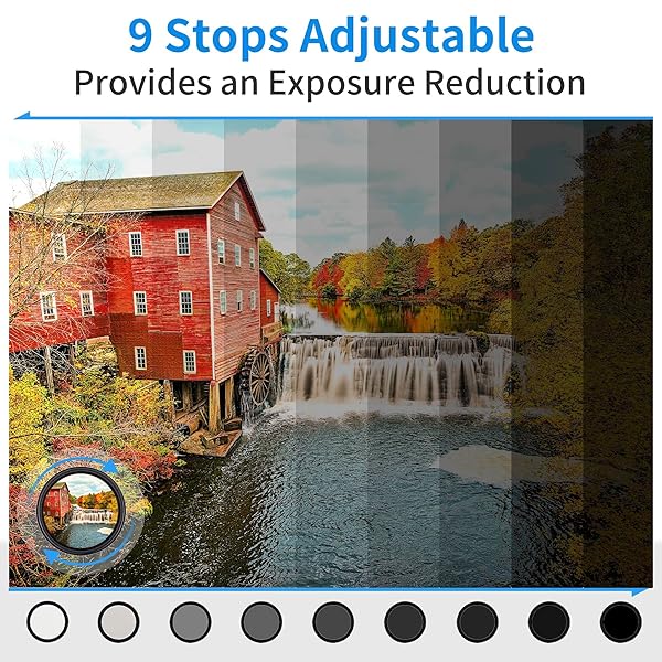 JJC JJC 72mm Variable ND Filter ND2 to ND400 for Fujifilm X-S10, X-T4, Nikon Z6, Z7 - Slim Fader for XF 16-80mm, NIKKOR Z 24-70mm - View 4 of 9