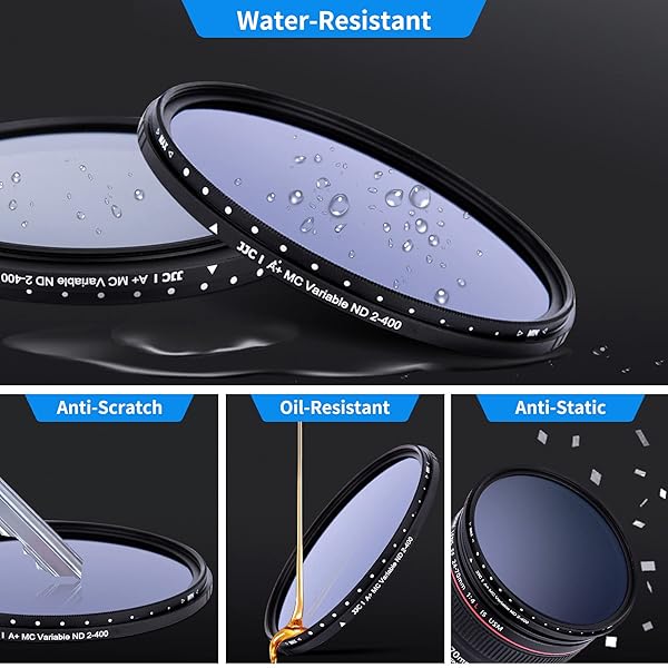 JJC JJC 72mm Variable ND Filter ND2 to ND400 for Fujifilm X-S10, X-T4, Nikon Z6, Z7 - Slim Fader for XF 16-80mm, NIKKOR Z 24-70mm - View 7 of 9