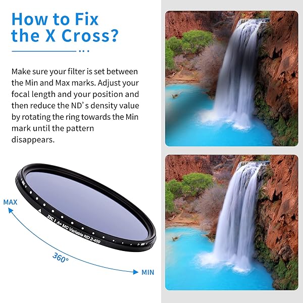 JJC JJC 72mm Variable ND Filter ND2 to ND400 for Fujifilm X-S10, X-T4, Nikon Z6, Z7 - Slim Fader for XF 16-80mm, NIKKOR Z 24-70mm - View 9 of 9