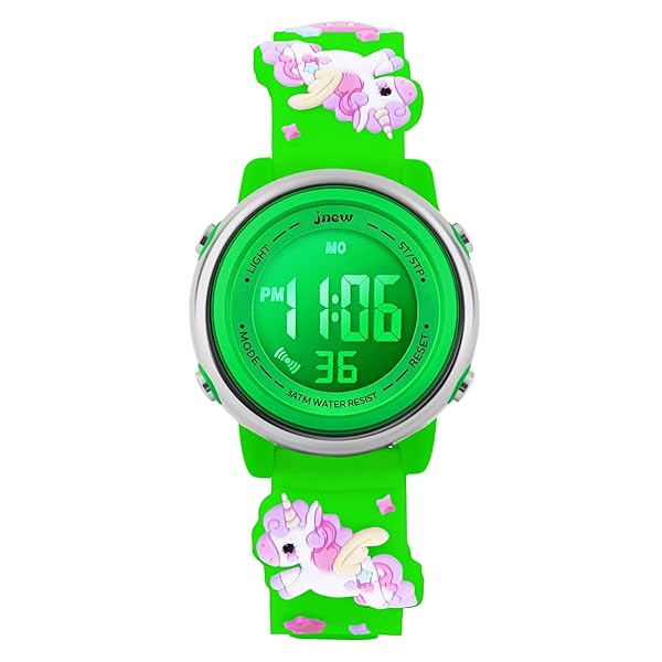 L LAVAREDO L LAVAREDO Kids Waterproof Sports Watch for Girls Ages 3-12 Cute Cartoon Digital 7 Color Lights Wrist Watch