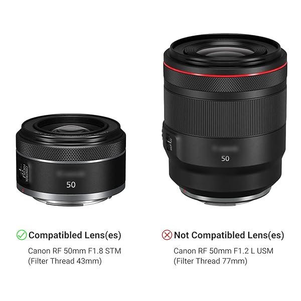 JJC Canon RF 50mm Tulip Lens Hood for EOS R6/R5/RP - Reversible Shade, Fits 43mm Filters & Caps - View 4 of 10